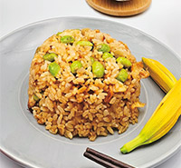 熏豆皮酱油毛豆炒饭